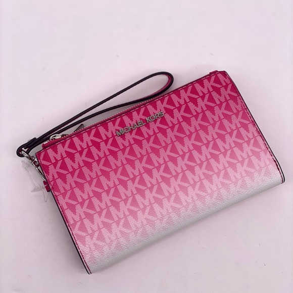 MICHAEL KORS Jet Set Large Logo Signature
Double-Zip Wristlet-Wallet-Phone Case - Picture 3 of 9